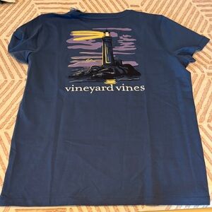 Vineyard Vines Navy Tee with Lighthouse Design
